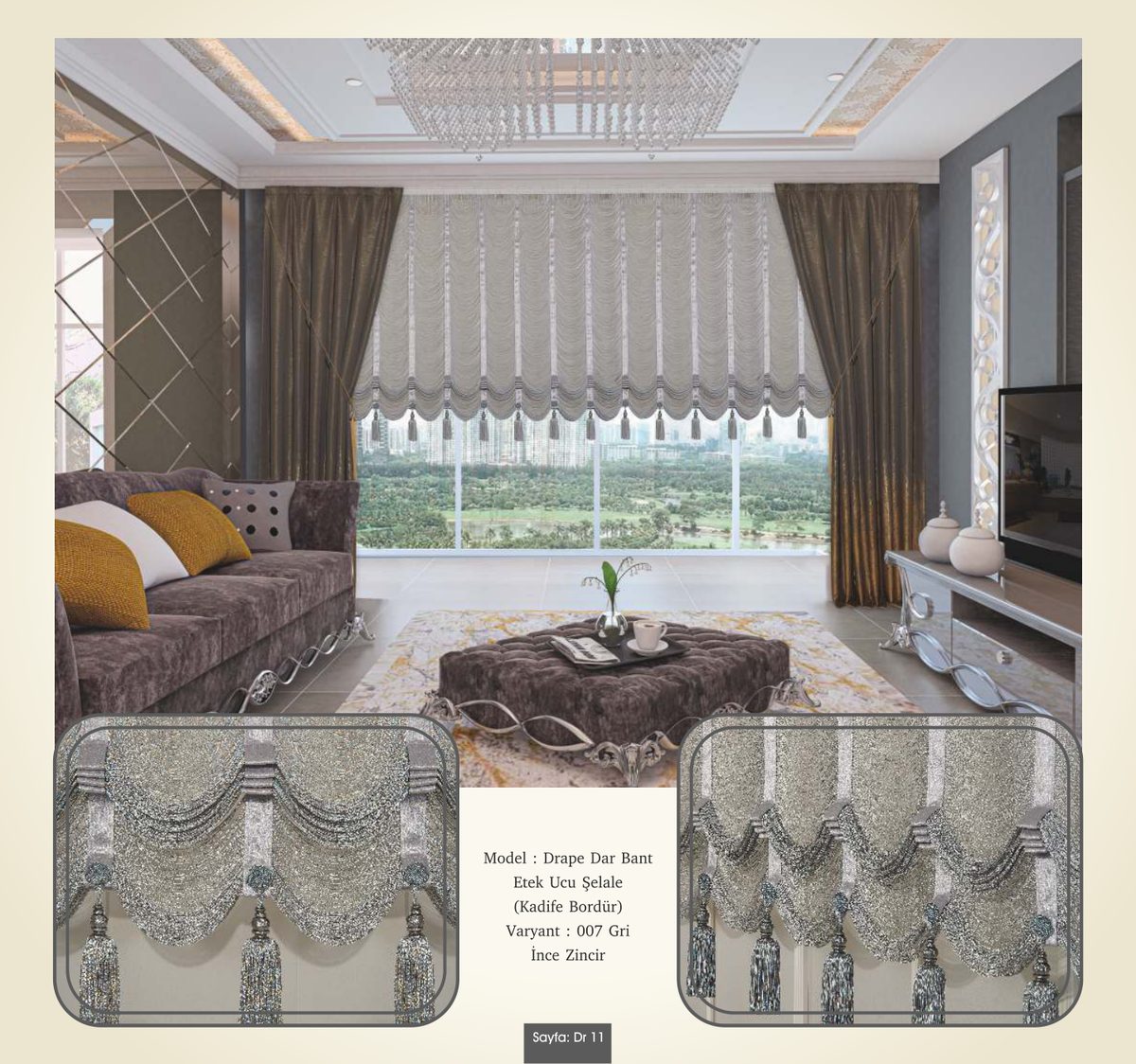 Drape İp Perde modeli 007