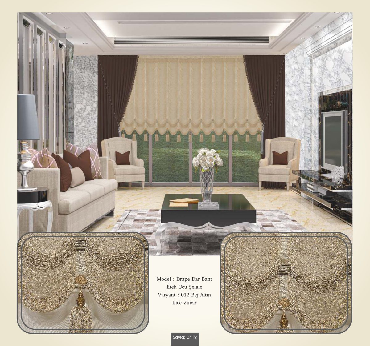 Drape İp Perde modeli 015
