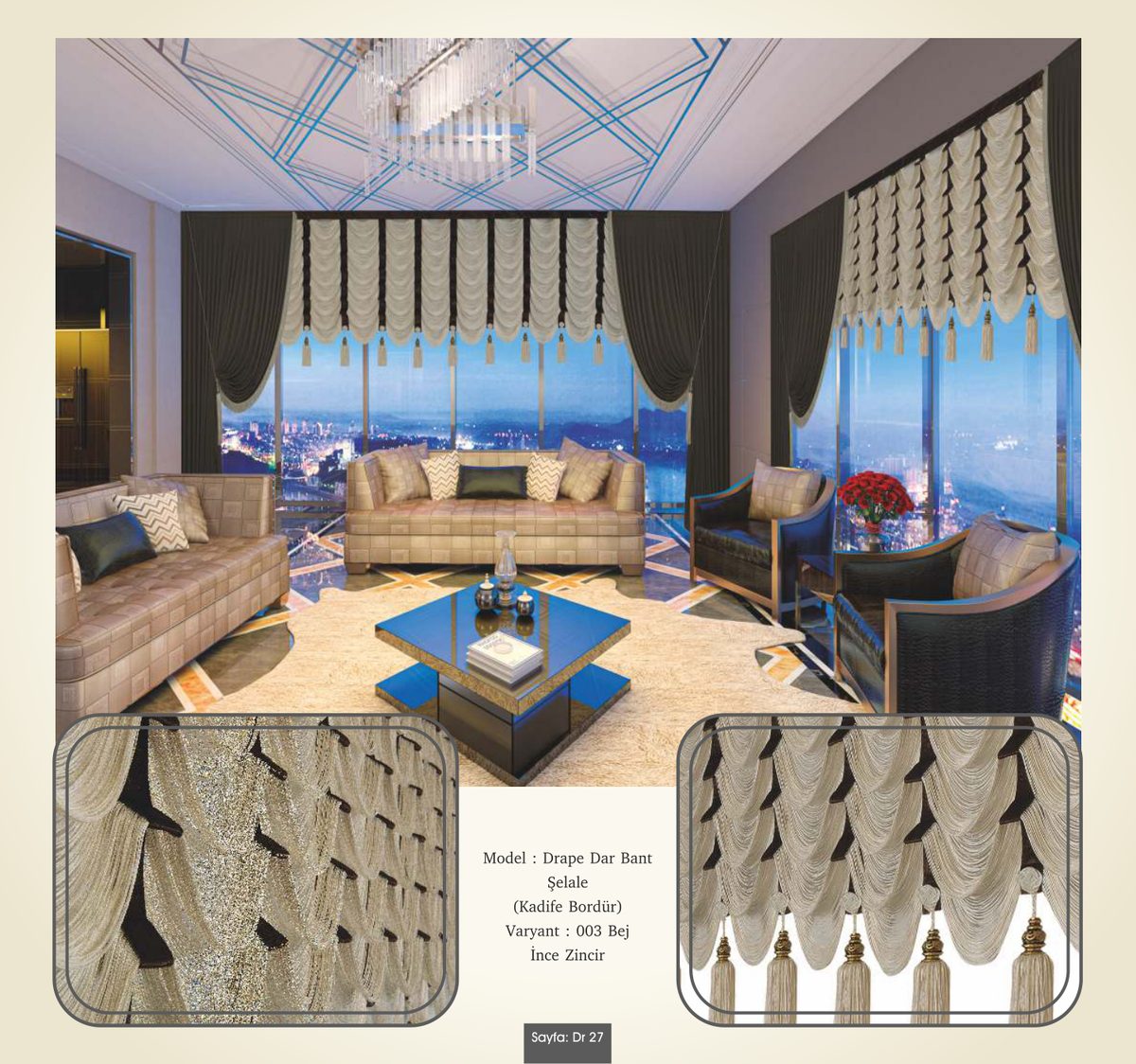 Drape İp Perde modeli 022