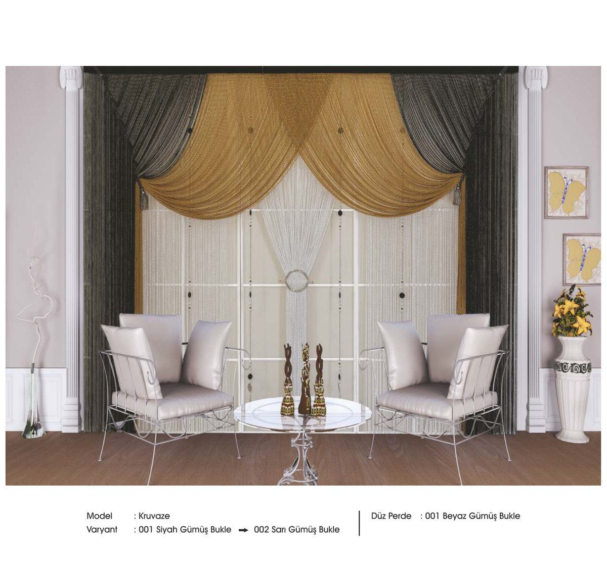 Drape İp Perde modeli 050