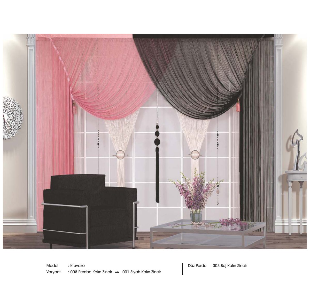 Drape İp Perde modeli 059