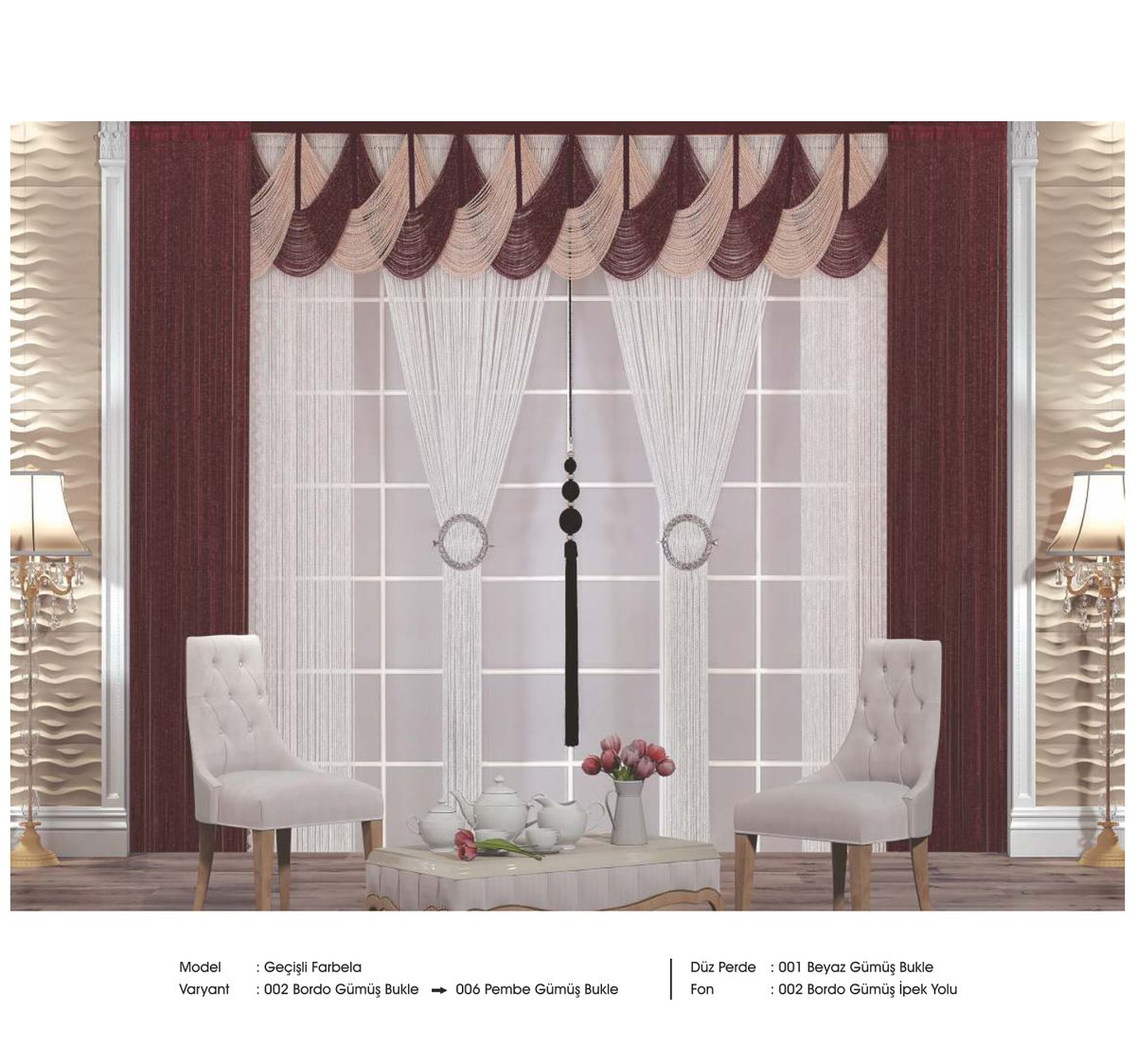 Drape İp Perde modeli 069